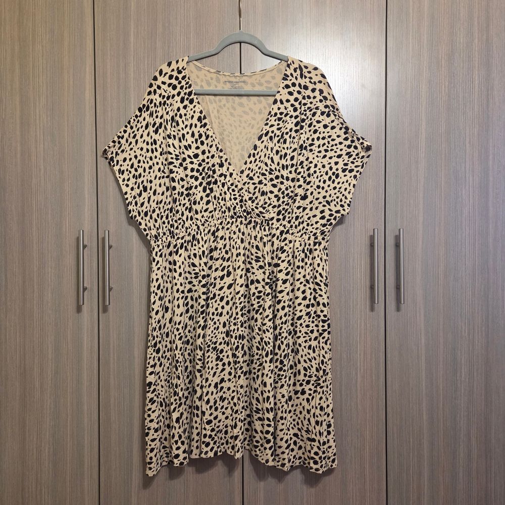 Leopard Print V-Neck Dress